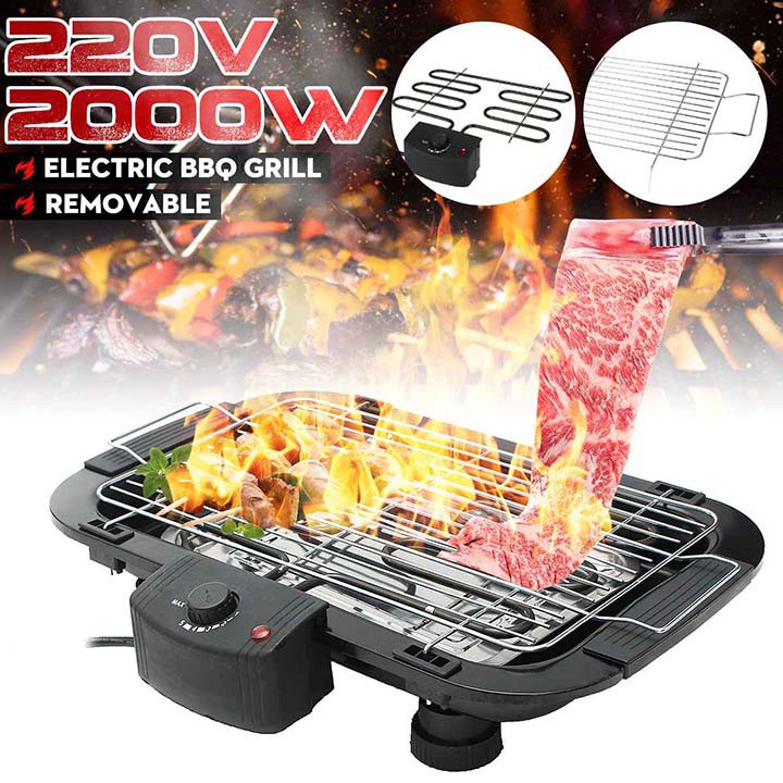 Bếp nướng thịt bằng điện, bếp nướng BBQ không khói tiện lợi cho gia đình dễ sử dụng