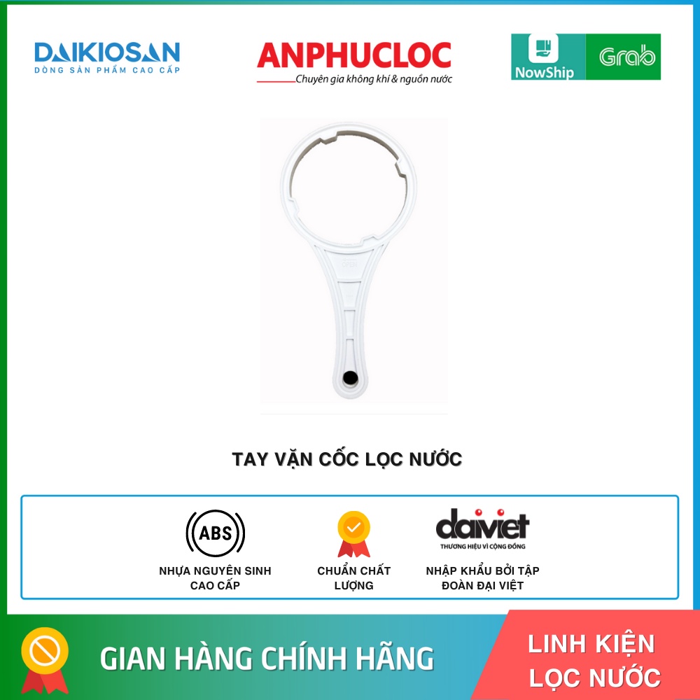 Tay vặn cốc 10 inch màu trắng dùng mở cốc lọc nước RO 10 inch và 20 inch