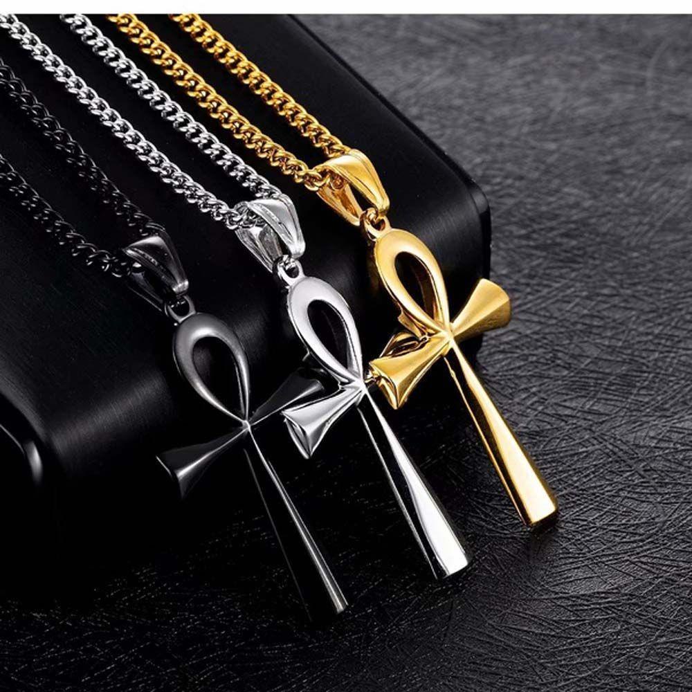 Vòng cổ Mặt Thánh Giá Chất Liệu Thép Không Gỉ Phong Cách Hip Hop|Màu Đen|Vòng cổ Chuỗi Xích Màu Sắc Thời Trang