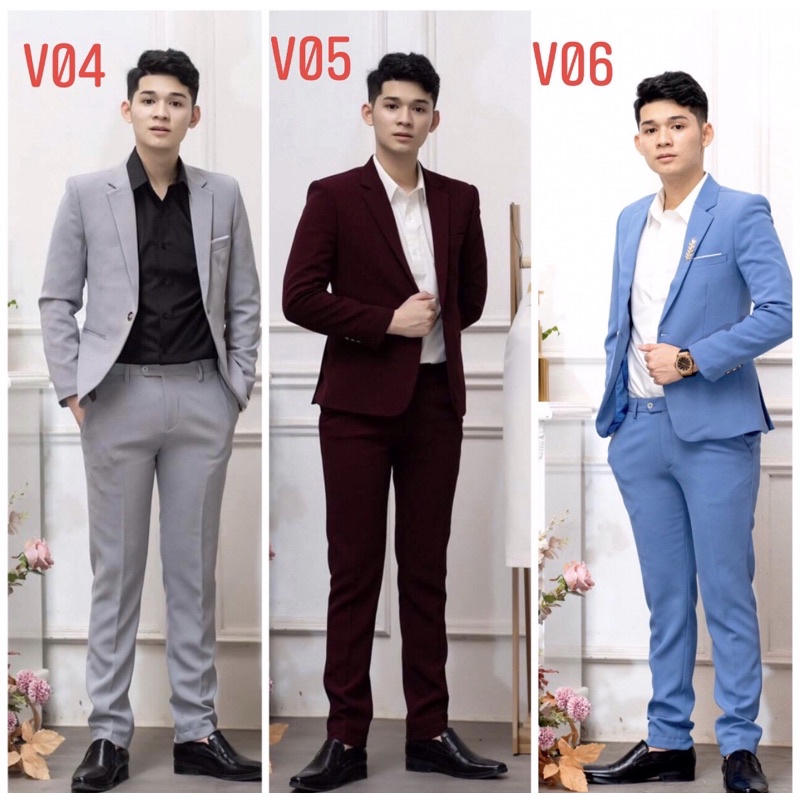 Bộ vest nam 1 áo + 1 quần vest công sở, vest cưới, vest Hàn Quốc