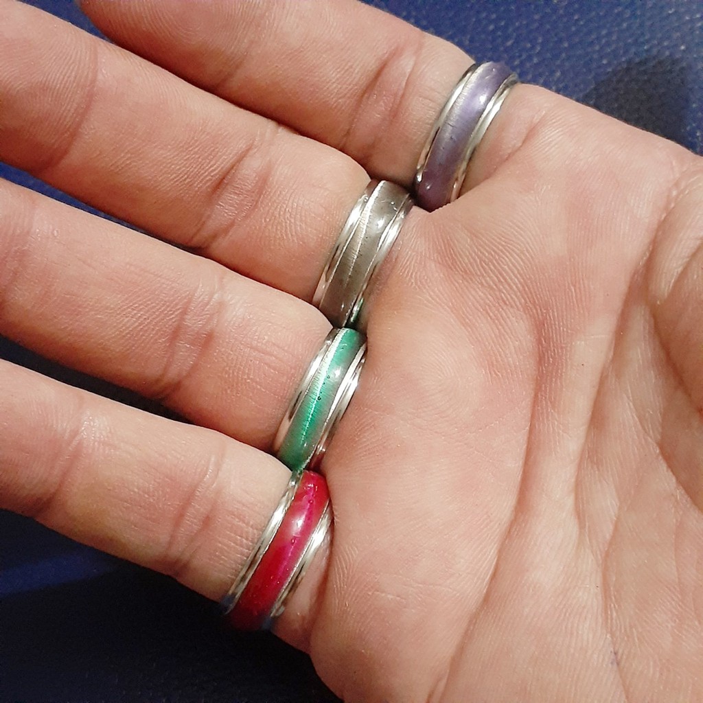 (Hình thật 100%) Nhẫn nam inox 6mm đá mắt mèo kiểu mo tròn siêu đẹp, nhiều màu