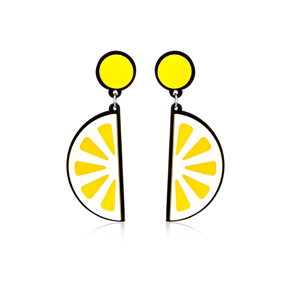 Đôi khuyên tai acrylic hình lát chanh thời trang cá tính cho nữ