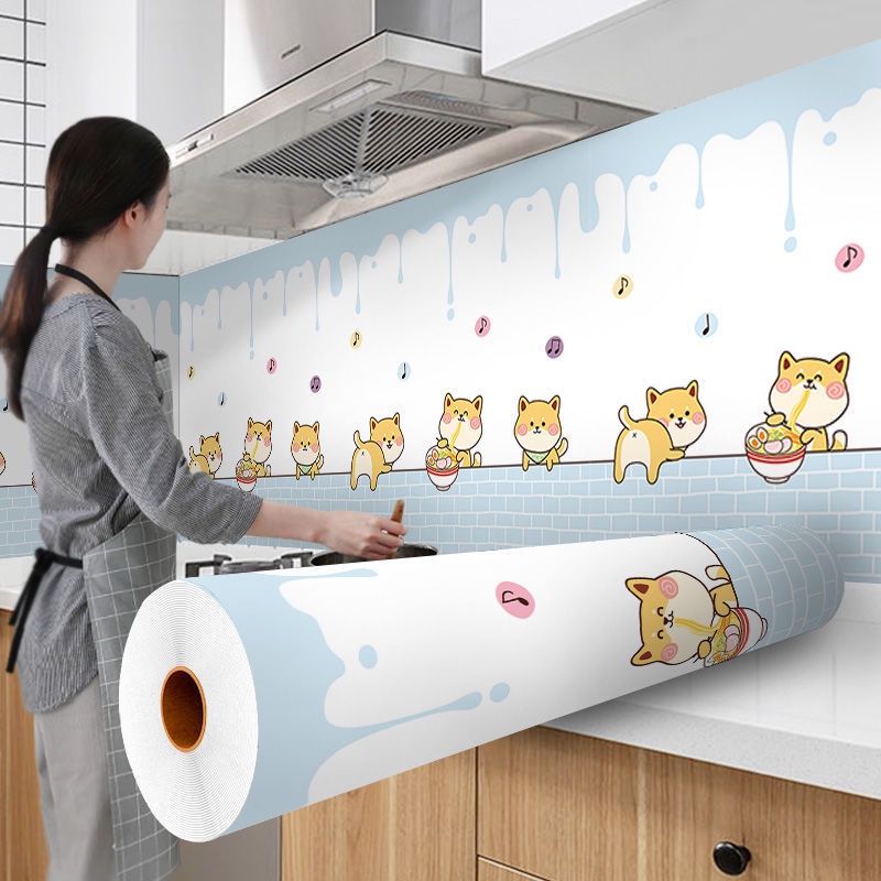 Miếng Dán Tường Dày Dặn Chống Thấm Nước/ Bám Dầu/ Ẩm Mốc Tiện Dụng Cho Nhà Bếp/ Nhà Tắm