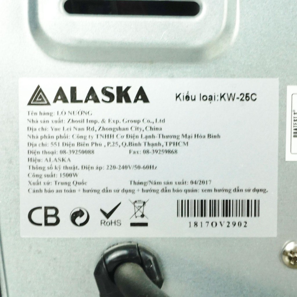 Lò nướng Alaska 25L KW25C chính hãng bảo hành toàn quốc