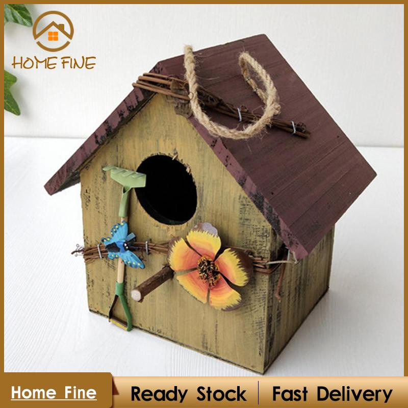 Tổ Chim Bằng Gỗ Treo Trang Trí Sân Vườn
