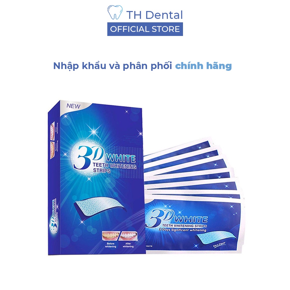 Miếng dán trắng răng 7 ngày chính hãng 3D-5D White Teeth Whitening Strips tiện lợi