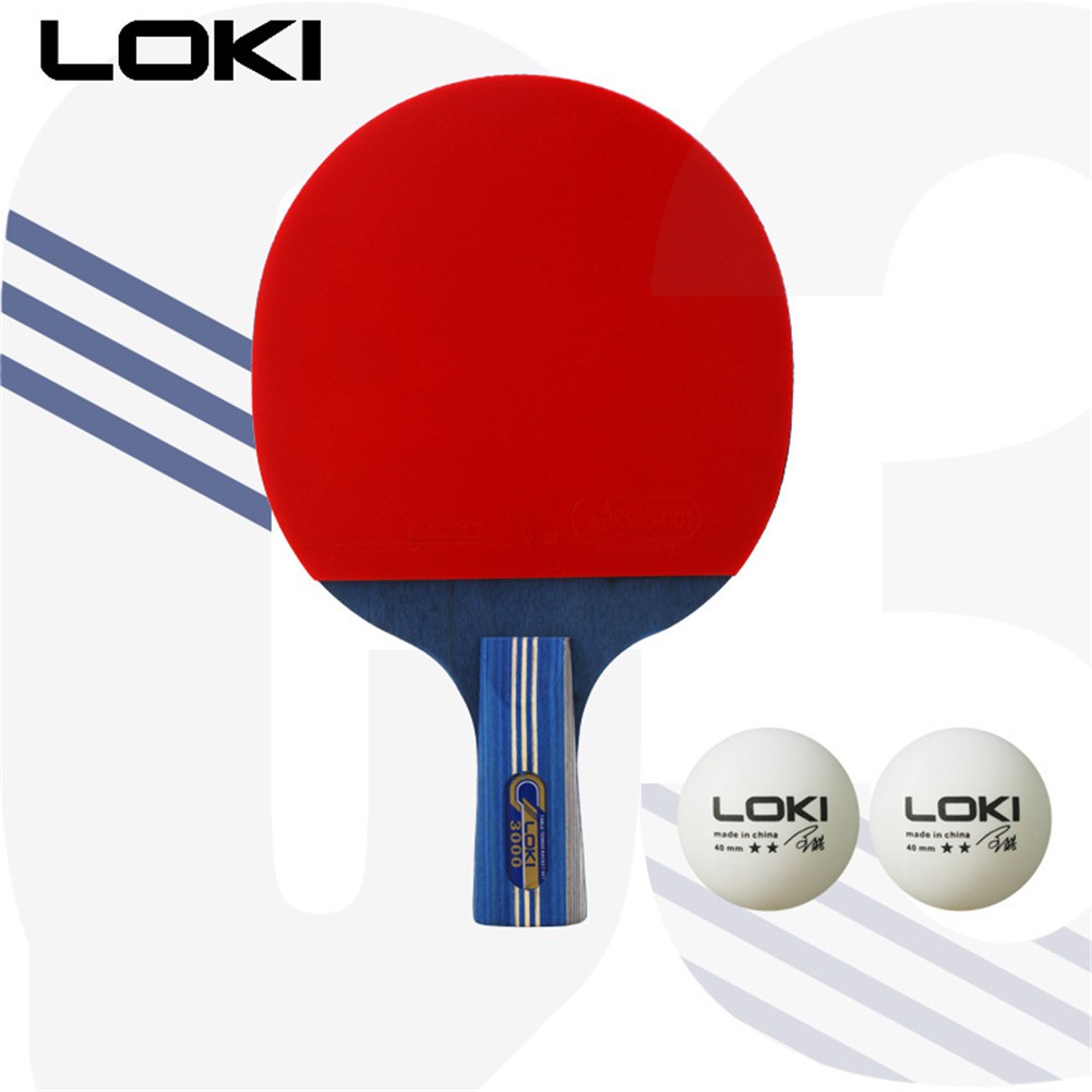 Table tennis racket set 5 sets of wooden double acne rubber