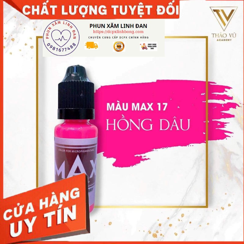 Mực MAX Phun Xăm Hữu Cơ  Siêu Bám 👄Môi 12ML 👍 Mày 18ML 👍Chính Hãng