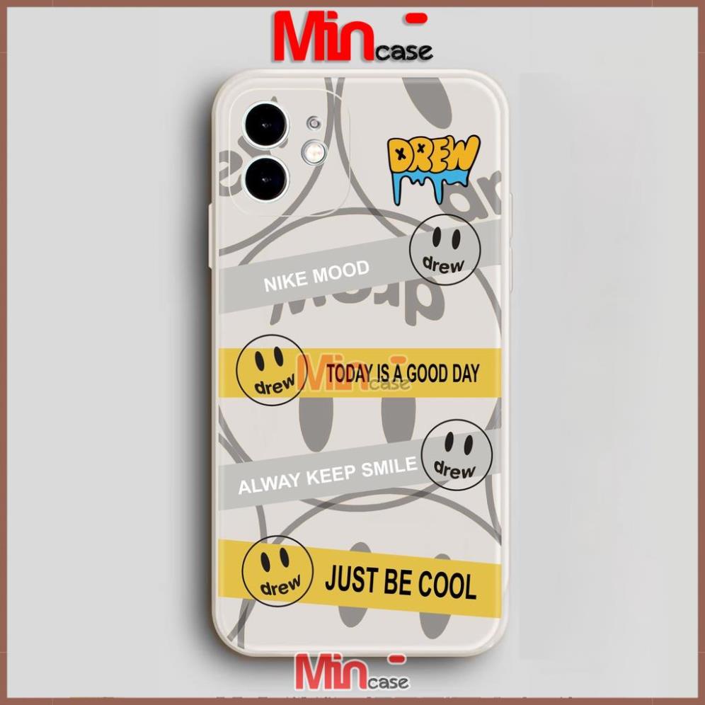 Ốp lưng iPhone Drew cạnh viền vuông silicon mềm dẻo cho iphone 6/6s/7/8/X/XS/XR/11/12/13 Pro Plus Max cute dễ thương đẹp
