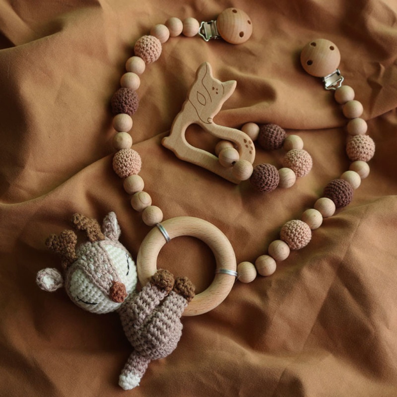 Đồ Chơi Chuông Lục Lạc Di Động Treo Xe Đẩy Em Bé Sơ Sinh Gặm Răng