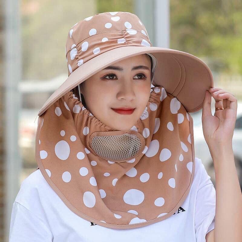 MŨ CHỐNG NẮNG RỘNG VÀNH KÈM CHE MẶT SIÊU TIỆN DỤNG