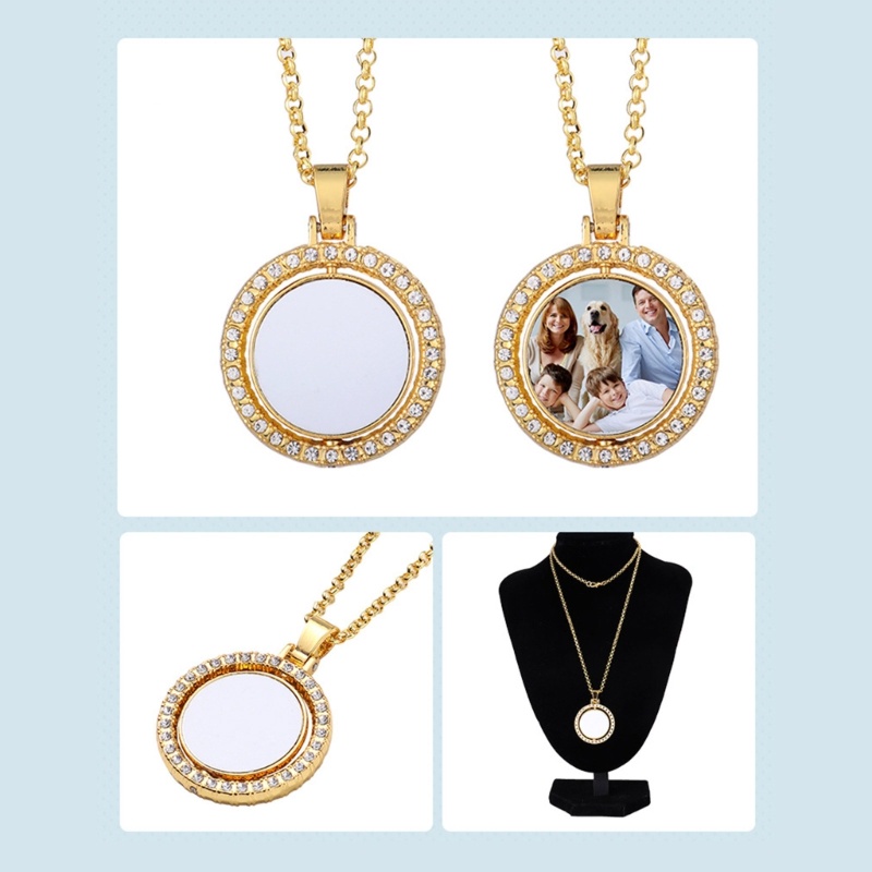 Flgo Vòng cổ Mặt Hình Tròn / Chữ Nhật / Trái Tim Kèm Đĩa Thăng Hoa