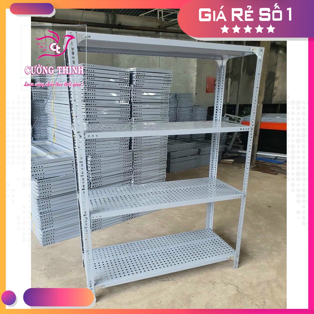 Kệ sắt đa năng 4 Tầng tôn lỗ, Cao 150 x Dài 100 x Rộng 40cm, Kệ trưng bày chậu hoa