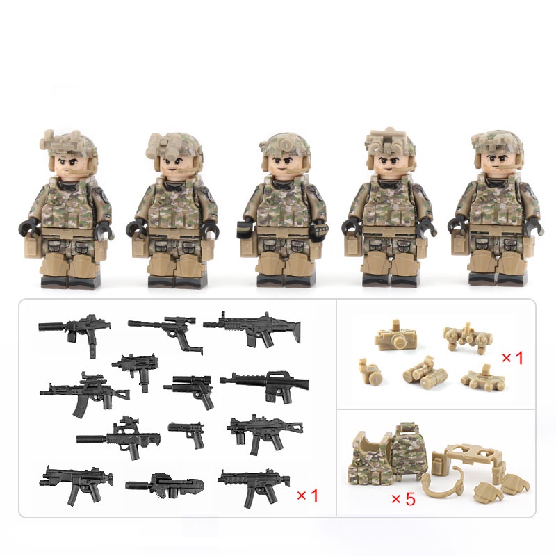Bộ 5 Lính Lực Lượng Sa Mạc SJZ | Minifigures Non Lego