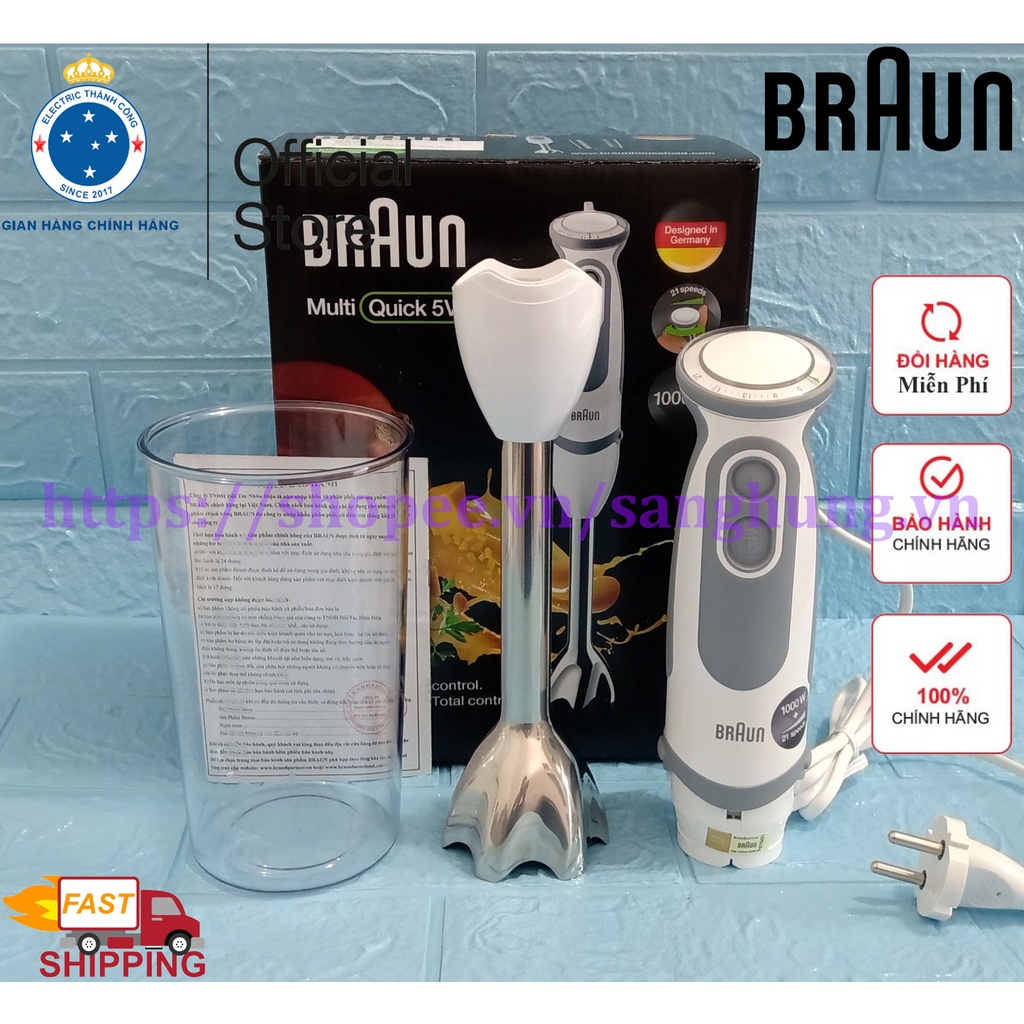 Máy xay cầm tay Braun MQ5200 Soup Vario công suất 1000W thay thế cho MQ5000 MQ3000