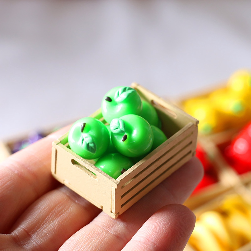 Set 8 Mô Hình Trái Cây Mini Bằng Nhựa Dùng Trang Trí Nhà Búp Bê Diy