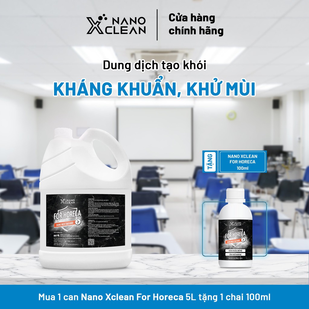 NANO BẠC DIỆT KHUẨN (SILVER) PHUN KHÓI NANO XCLEAN FOR HORECA-KHỬ MÙI CƠ THỂ, KHỬ KHUẨN 500ML-AHT CORP (AHTC) [1L+500ML]