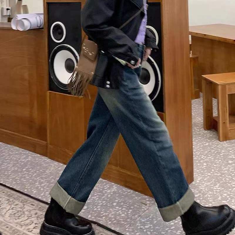 ▼Quần Dài Ống Rộng Lưng Cao Tôn Dáng Thiết Kế Mới Thời Trang Xuân Thu Cho Nữ Cỡ Lớn 2022