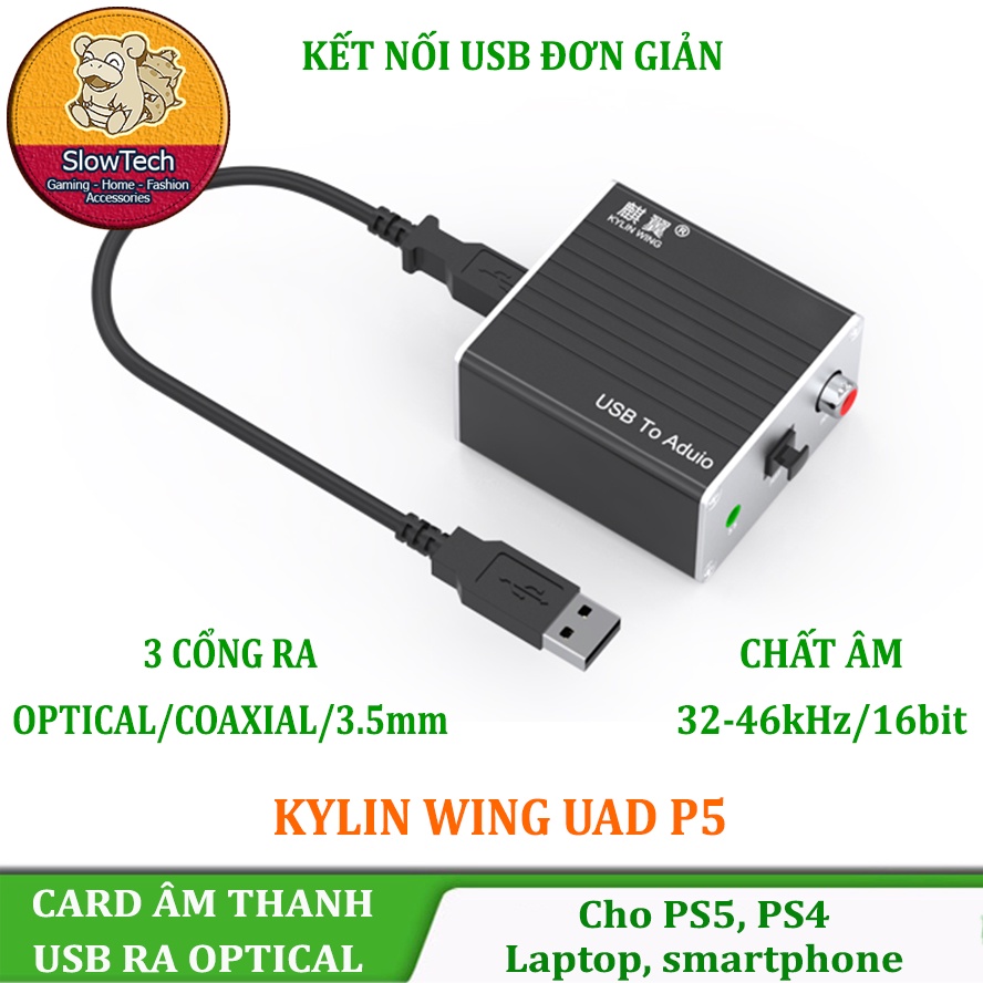 Card Âm Thanh USB ra Optical Cho Playstation 5, Laptop, Smartphone KYLINWING P5