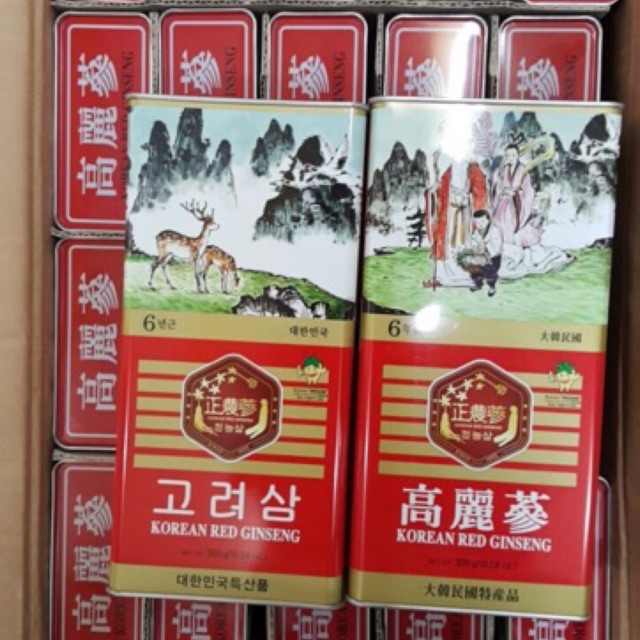 GIÁ SỐC: HỒNG SÂM KHÔ 6 NĂM TUỔI, HỘP THIẾC, 300GR HÀN QUỐC, hsd 2025