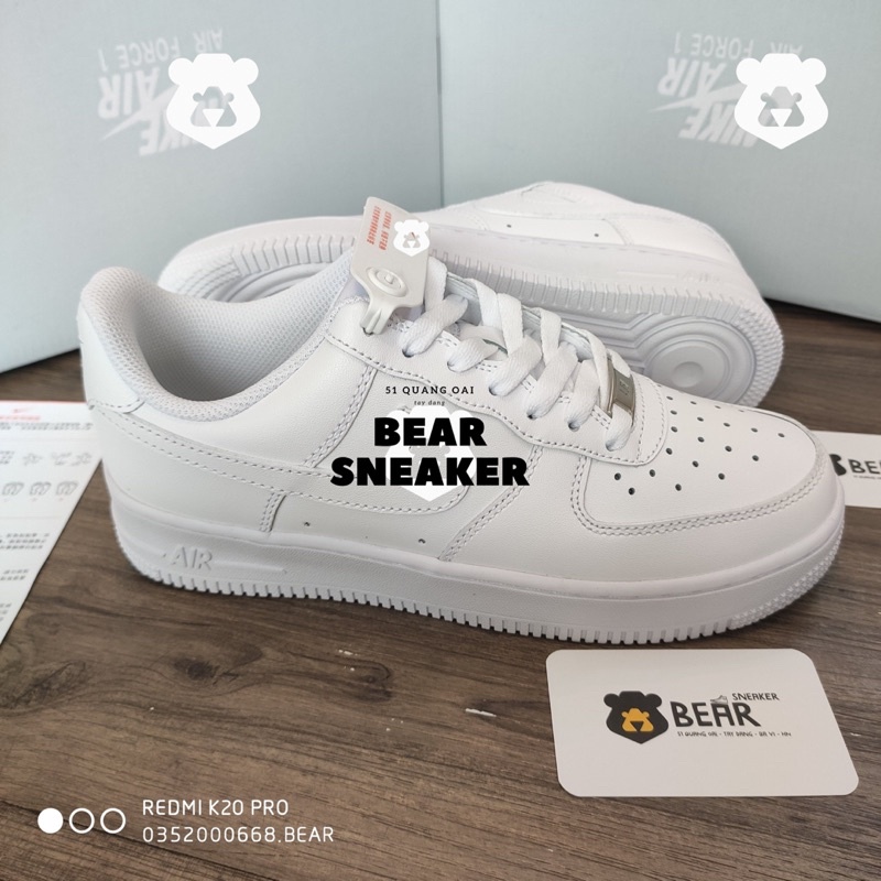 [Bear.sneaker]AF1 Air Force 1 trắng full bản BEST [Da xịn-check code lót]