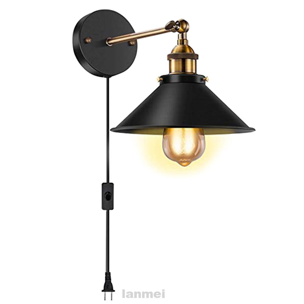 Đèn Led Gắn Tường Bằng Sắt Cứng Màu Đen Phong Cách Vintage