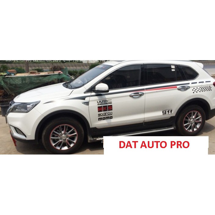 Tem Dán Thân xe oto WRC 911 Đen Đỏ siêu hot