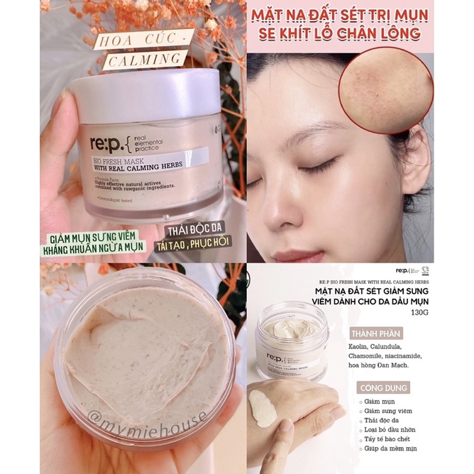 DÙNG THỬ 10G / 20G / Mặt Nạ Đất Sét RE:P Bio Fresh Mask With Real Herbs