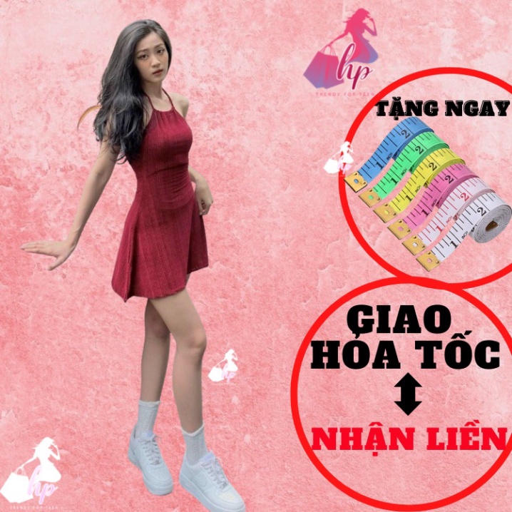 Đầm yếm nữ ánh nhũ hở lưng, váy nhung cột nơ dáng ngắn xẻ tà dán chữ A  mầu đen kiểu hàn quốc thời trang VD115   -TEEN