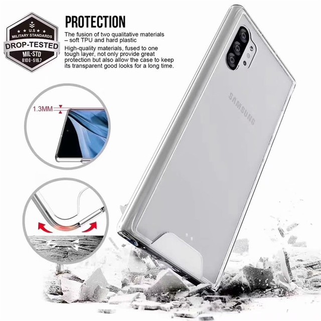 Ốp Samsung Note 10 Plus dẻo trong suốt