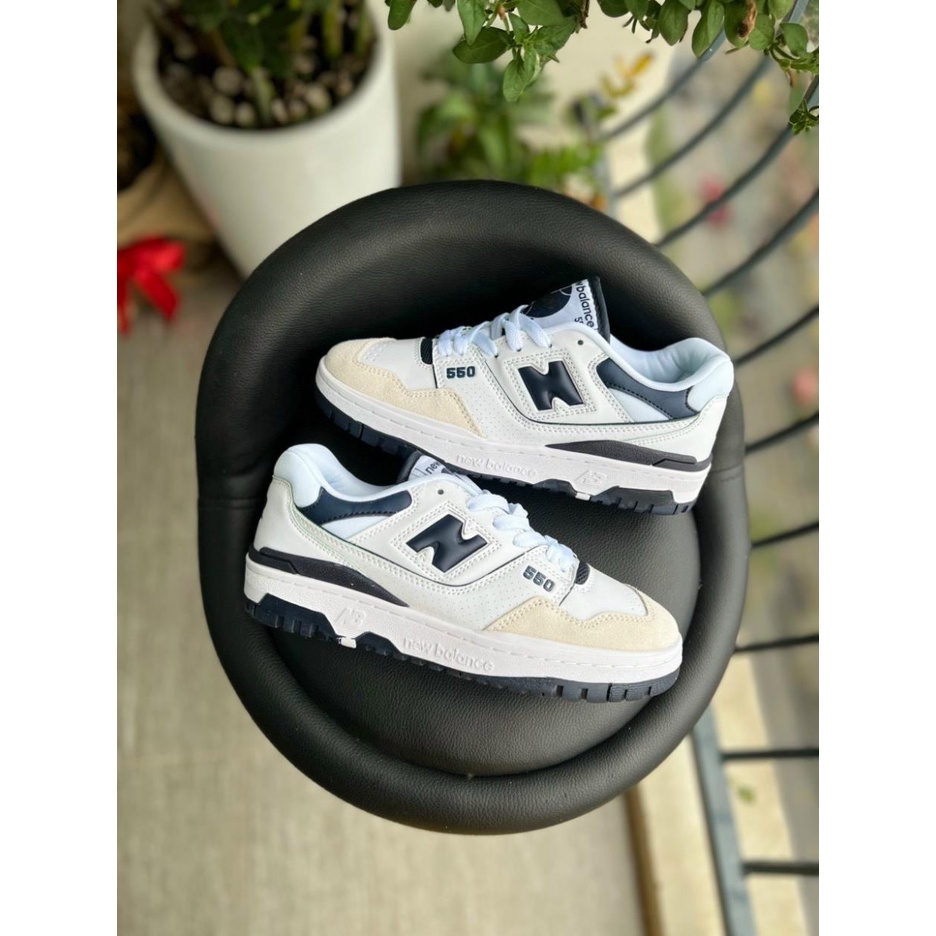 Giày Sneaker NB 550 White Black Cao Cấp Fullbox, Giày thể thao nam nữ newbalance 550 trắng đen hot trend