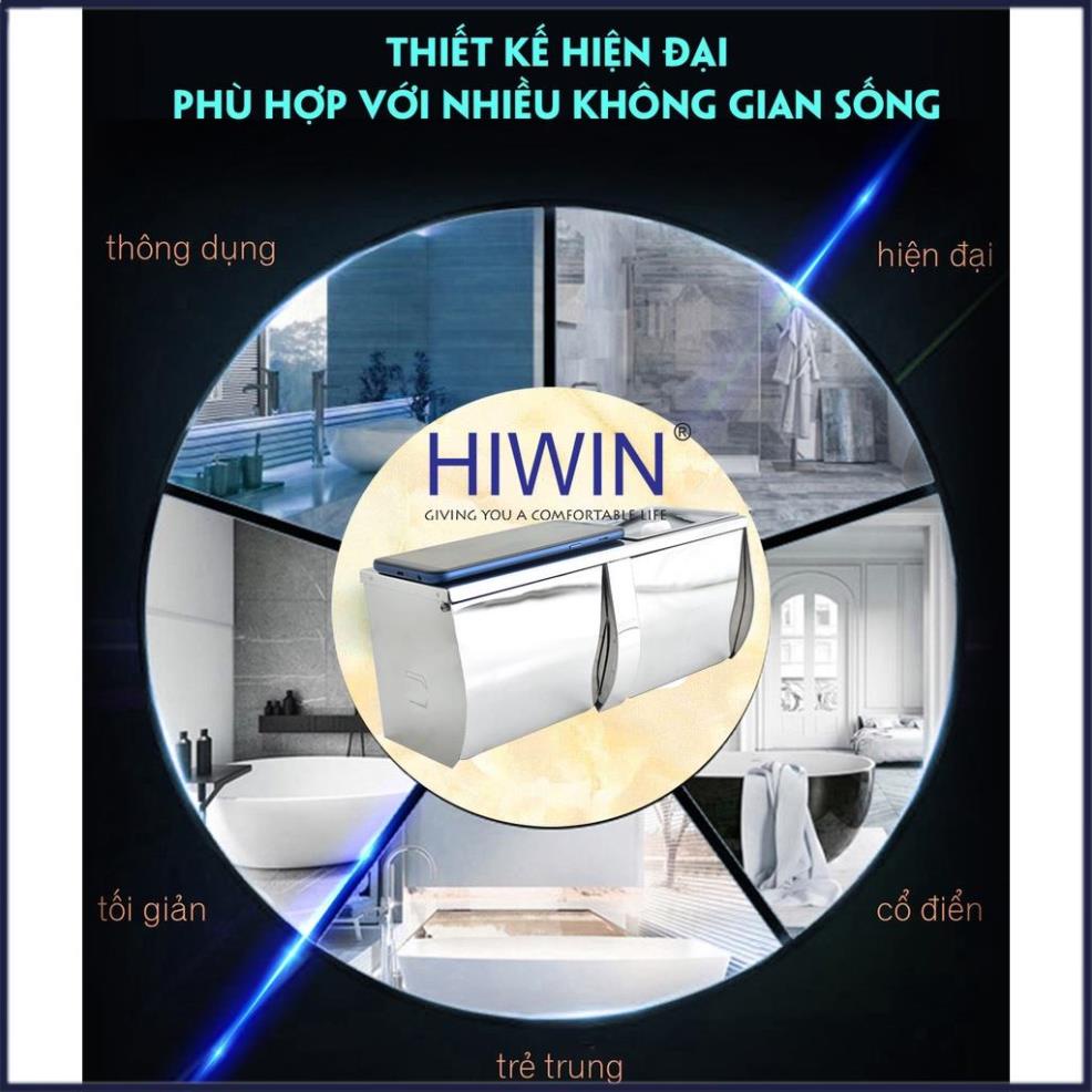 Lô giấy, hộp đựng giấy vệ sinh đôi chất liệu inox 304 mặt gương bóng HIWIN Y-309
