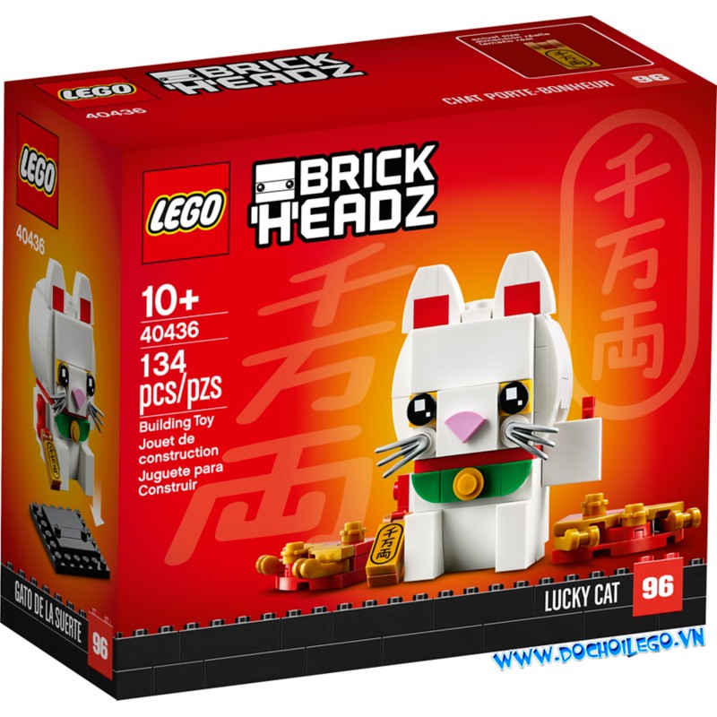 40436 Đồ chơi lắp ráp Iego BrickHeadz Lucky Cat - Mèo may mắn