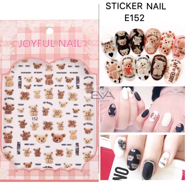 STICKER DÁN MÓNG TAY HÌNH GẤU DỄ THƯƠNG TOPIC OF CUTE BEAR