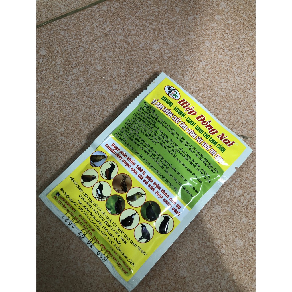 Khoáng vitamin canxi cho chim cảnh cao cấp thương hiệu Hiệp Đồng Nai gói 100g Phụ kiện Kalotebon