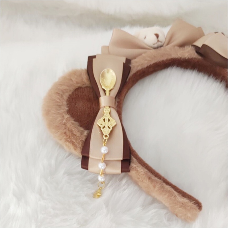 Flgo Băng Đô Cài Tóc Hình Tai Gấu Dễ Thương