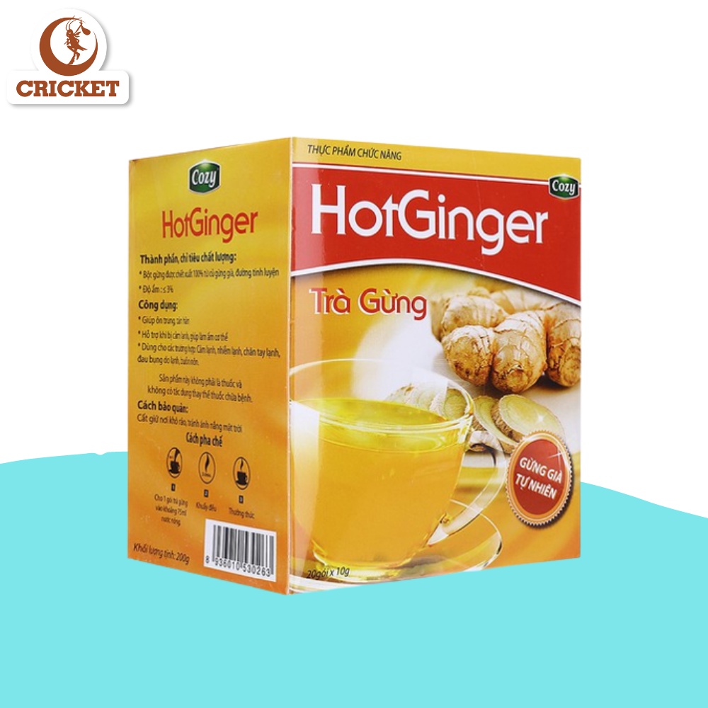 Trà gừng hòa tan Hot Ginger Cozy 200g (20 túi x 10g)