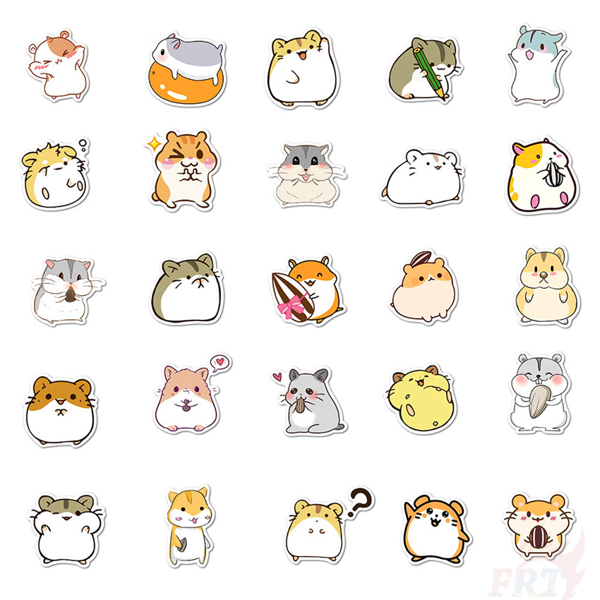 100Pcs/Set ❉ Kawaii Hamster Series A - Pets Cricetinae Stickers ❉ Waterproof DIY Decals Doodle Stickers
