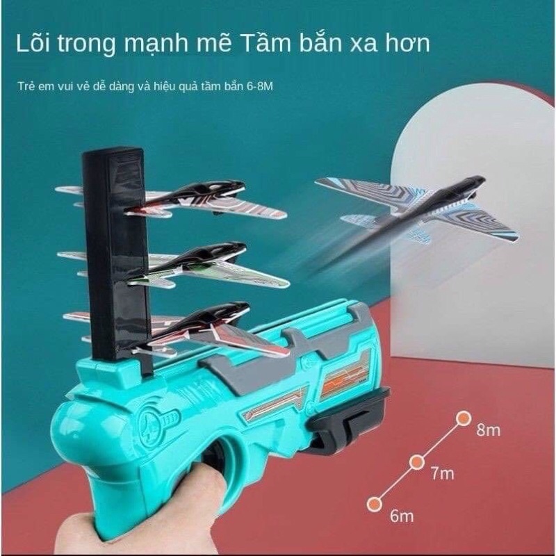 Súng đồ chơi bắn máy bay 4 tầng dành cho bé đồ chơi súng phóng máy bay lượn mô hình JIMADO AA352