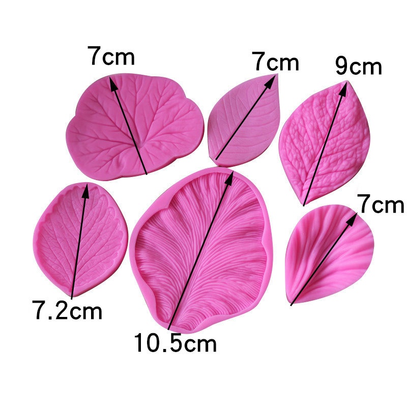 Set 6 Khuôn Cắt Tạo Hình Hoa Lá Trang Trí Bánh Bằng Silicon Tiện Dụng