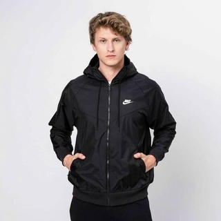 Áo khoác dù nam Nike chính hãng màu đen 2 lớp có mũ trùm đầu bên trong lớp lót cách nhiệt