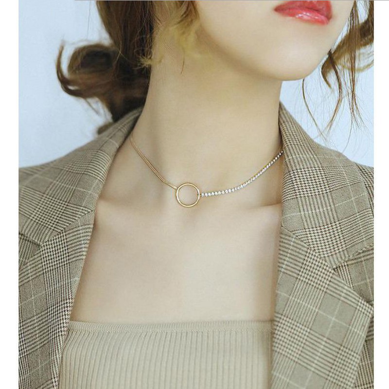 Dây Chuyền Choker Titan Ko Đen TT 3747