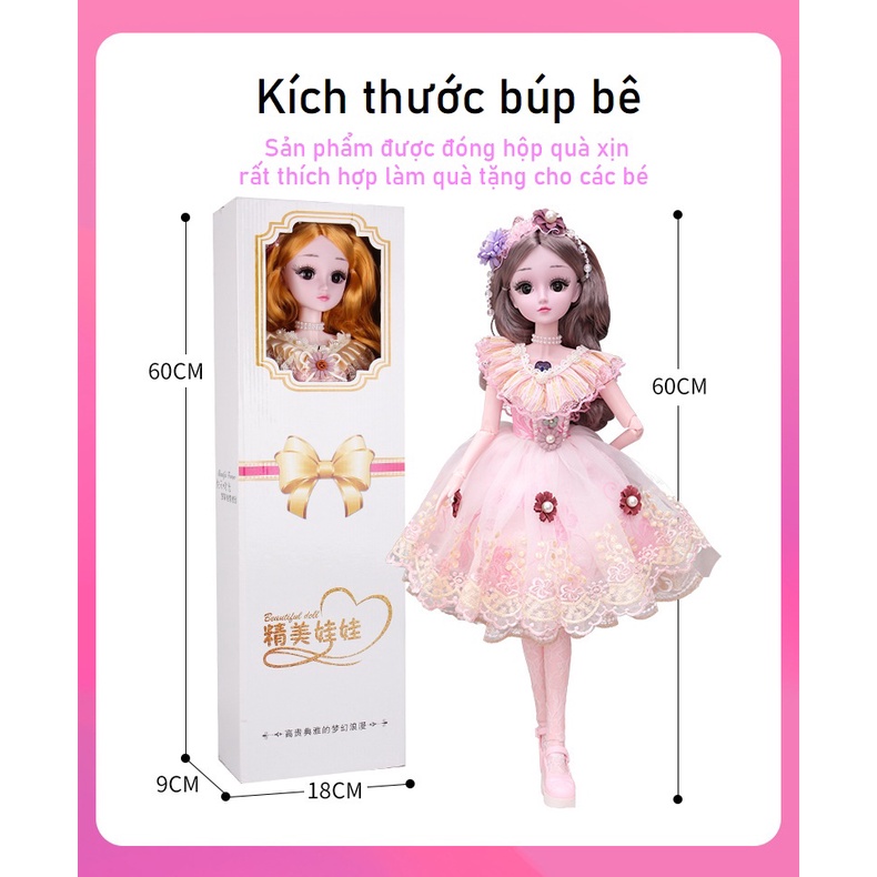 Búp Bê Barbie Cỡ Lớn Cao 60cm BBS Phiên Bản Có Nhạc Tặng Kèm Phụ Kiện - Đồ Chơi Búp Bê Công Chúa Cho Trẻ Em