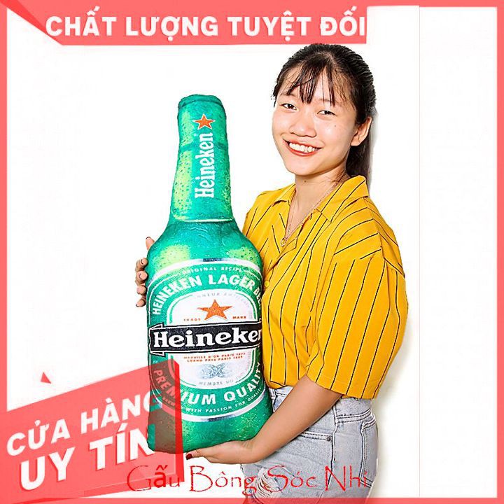 ⚡Flash Sale⚡ Gấu Bông Gối Ôm Hình Chai Bia Ken 75cm Cao Cấp