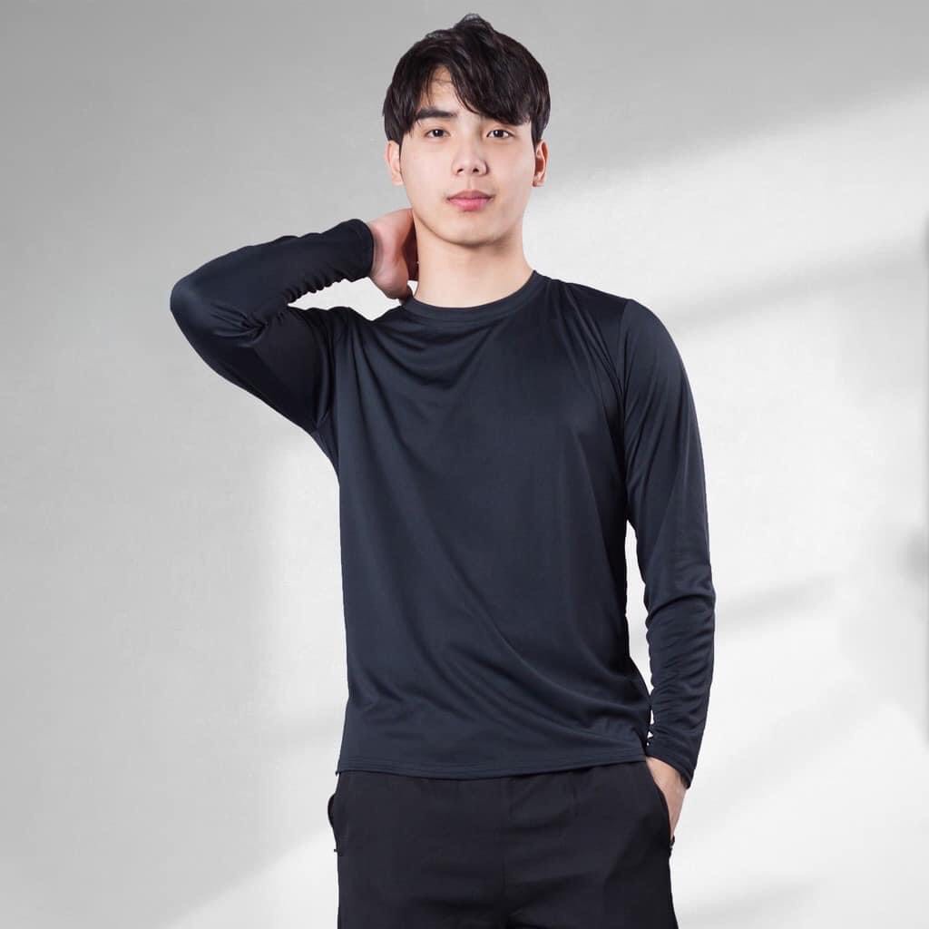 Áo thun nam tay dài thể thao cổ tròn vải thun lạnh cao cấp mặc nhà đi chơi AGN