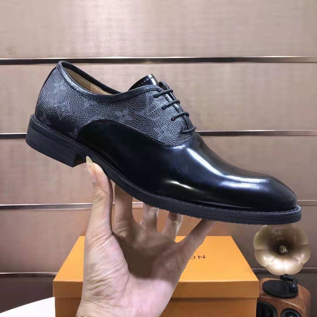 Giày Tây Louis Vuit.ion Sepatu Pantofel Pria