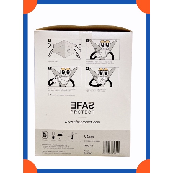 KHẨU TRANG EFAS FFP2 SA1500 KHÔNG VAN