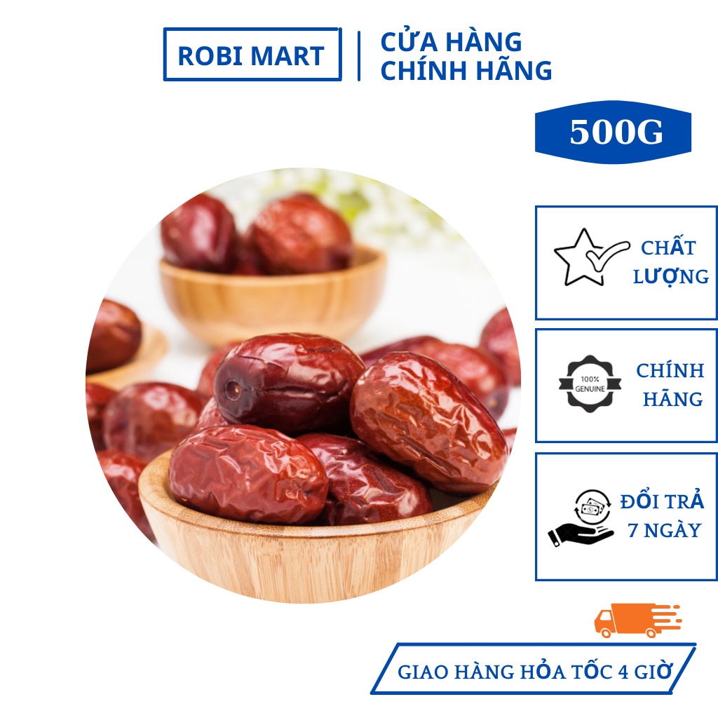 Táo đỏ sấy lạnh Robi Mart gói 500gr - Quả to tròn hàng loại 1 chính hãng