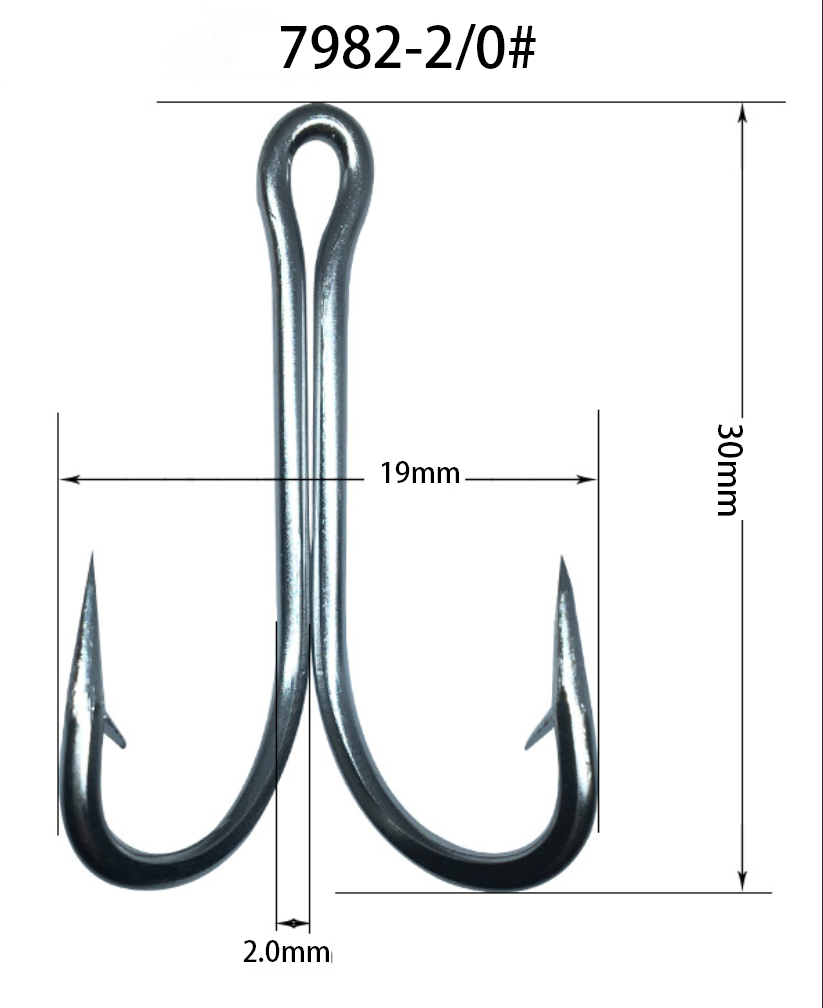 Set 5 Lưỡi Câu 7982 Bằng Thép Không Gỉ Kích Thước 2/0- 10/0