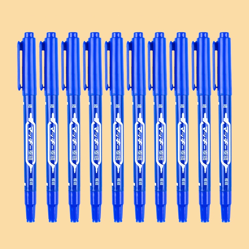 Bút Lông 02 Ngòi, Đầu Lông Kim 0.5 mm, Đầu Lông Dầu 1.0 mm